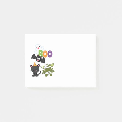 Cute Halloween Cat Bat Mummy  Ghost Post_it Notes