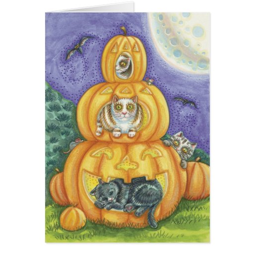 Cute Halloween Cat Cards | Zazzle