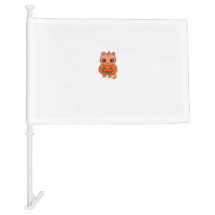 Cute Halloween Cat in Pumpkin Costume Classic T-Sh Car Flag