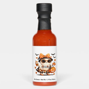 Cute Halloween Cat � Kawaii Witch Kitty with Pumpk Hot Sauces