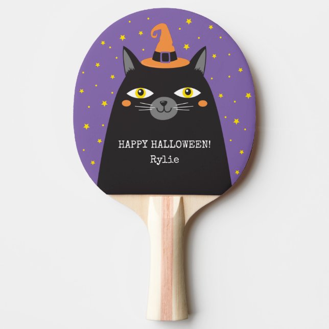 Cute Halloween Cat Kids Party Ping Pong Paddle (Front)