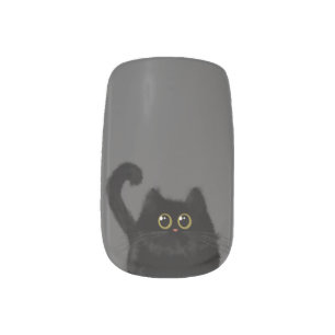 Cute Halloween Cat Minx Nail Art