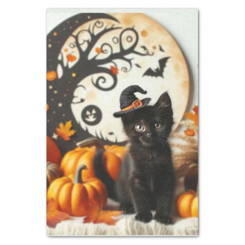 Cute Halloween Cat Moon Pumpkin  Tissue Paper