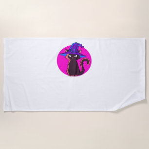 Cute Halloween Cat Oversized T-Shirt Beach Towel