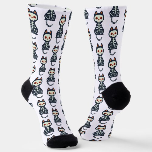 Cute Halloween Cat Pattern Socks