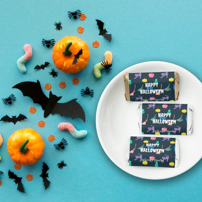 Cute Halloween, cat & pumpkins, customizable  Hershey's Miniatures (Cute Halloween, cat & pumpkins, customizable Hershey's Miniatures
)