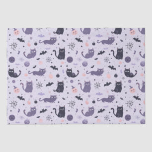 Cute Halloween cat purple Tissue Paper