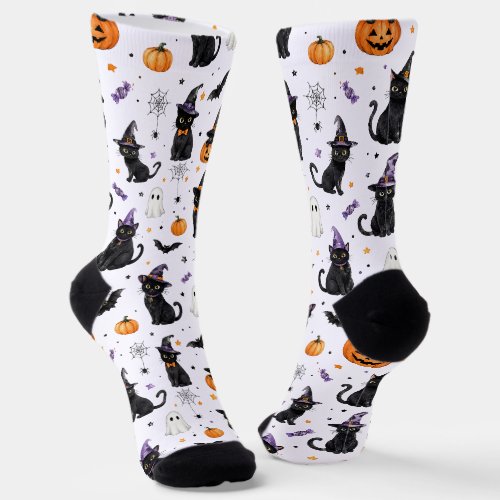 Cute Halloween Cat Socks | Cat Lover gift