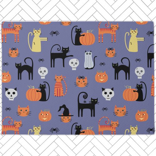 Cute Halloween Cat Spooky Doormat