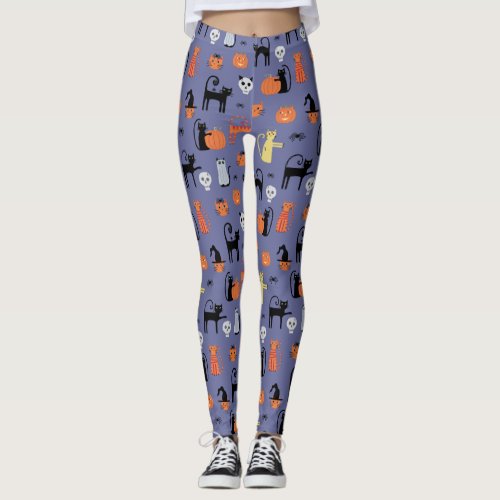 Cute Halloween Cat Spooky Leggings