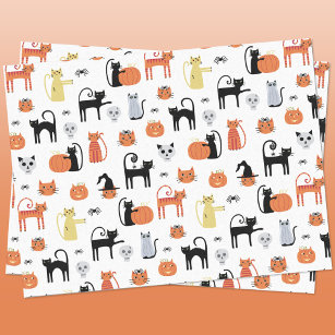 Ghost Halloween Orange Tissue Paper