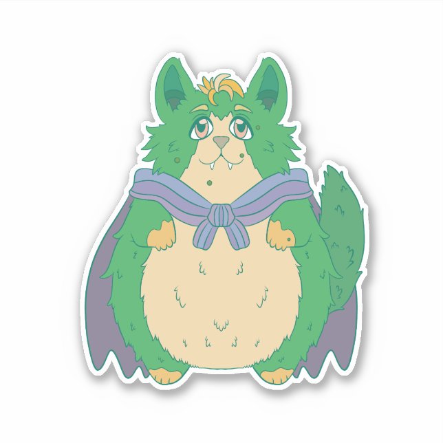 Cute Halloween Cat Sticker (Front)