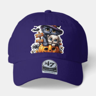 Cute Halloween Cat Sticker � Witch Hat, Pumpkin an 47 Brand Hat