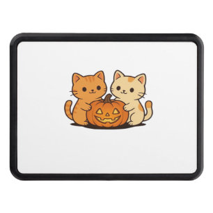 Cute Halloween Cat T-Shirt – Two Kawaii Cats Holdi Hitch Cover