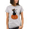 Cute Halloween cat t-shirt with cat and pumpkin