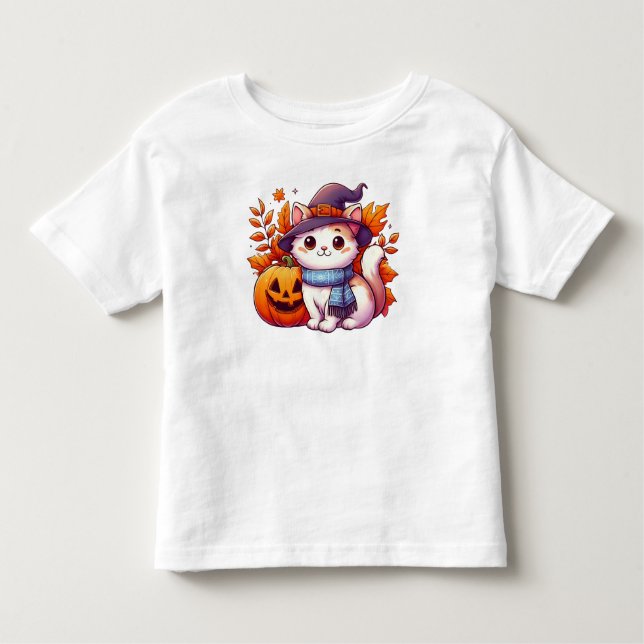 Cute Halloween Cat  Toddler T-shirt (Front)