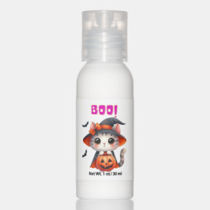Cute Halloween Cat with Pumpkin and Witch Hat Deco Hand Lotion