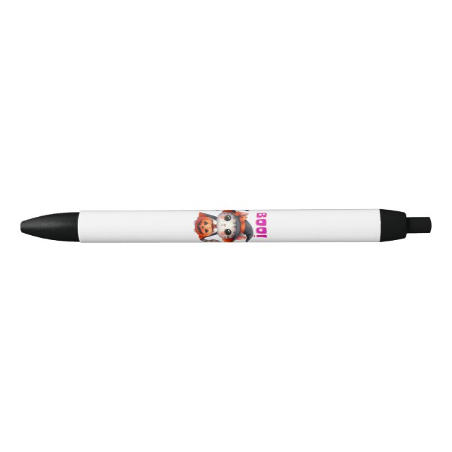 Cute Halloween Cat with Pumpkin and Witch Hat Deco Pen (Front)