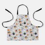 Cute Halloween Cats and Ghosts Pattern Apron