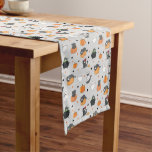 Cute Halloween Cats and Ghosts Pattern Short Table Runner