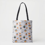 Cute Halloween Cats and Ghosts Pattern Tote Bag