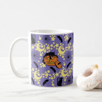 Cute Halloween Cats, Bats and Stars