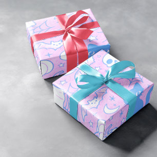 Cute Halloween Cats & Ghosts Wrapping Paper