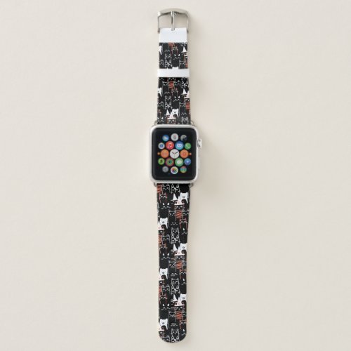 Cute Halloween Cats in Witches Hats Apple Watch Band