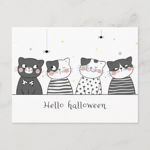 Cute Halloween Cats Postcard