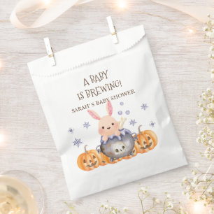 Cute Halloween Cauldron Baby is Brewing Shower Favor Bag