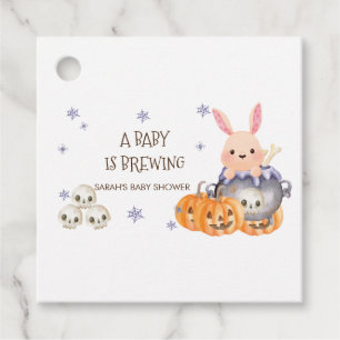 Cute Halloween Cauldron Baby is Brewing Shower Favor Tags