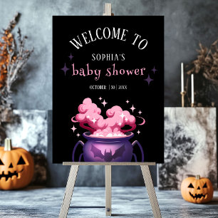 Cute Halloween Cauldron Baby Shower Welcome Foam Board