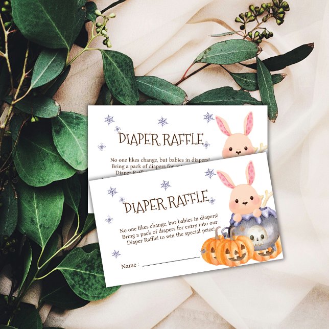 Cute Halloween Cauldron Diaper Raffle Baby Shower Enclosure Card (Cute Halloween Cauldron Diaper Raffle Baby Shower Enclosure Card)