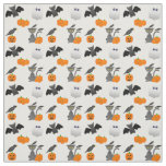 Cute Halloween character Bat, cat, pumpkin, ghost Fabric