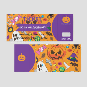 Cute Halloween Character Pattern Custom Raffle Tickets
