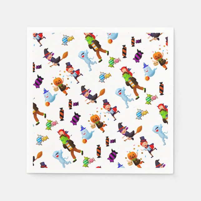 Cute Halloween Characters Napkins (Front)