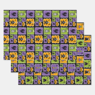 Cute Halloween Characters Wrapping Paper Sheets