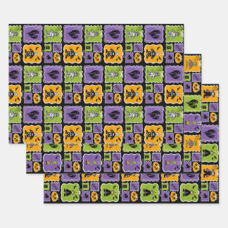 Cute Halloween Characters Wrapping Paper Sheets