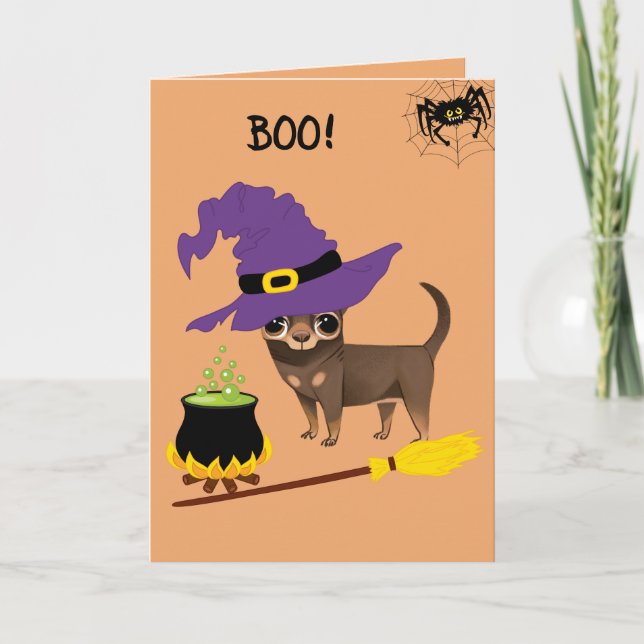 Cute Halloween Chihuahua Card (Front)