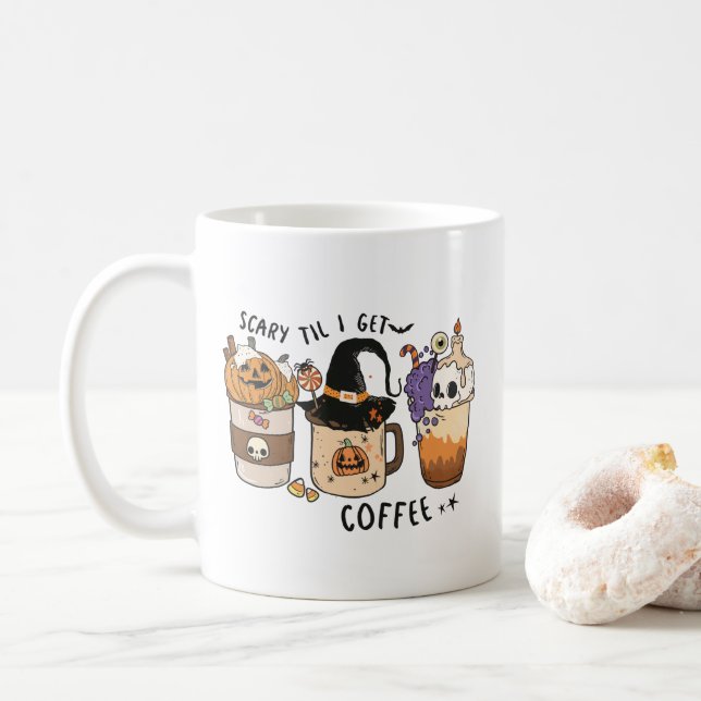 Cute Halloween Coffee Lover    Coffee Mug (With Donut)