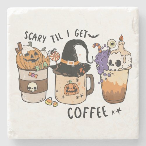 Cute Halloween Coffee Lover   Stone Coaster