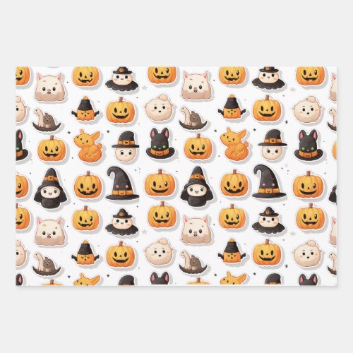 Cute halloween collections wrapping paper sheets