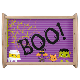 CUTE HALLOWEEN COLORFUL MONSTERS SERVING TRAY