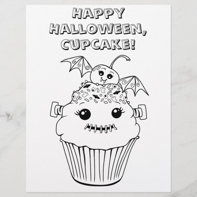 Cute Halloween Coloring Sheet (Front)