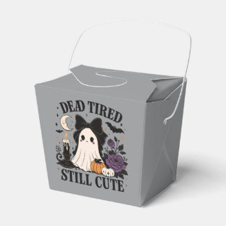 Cute Halloween Coquette Ghost with Bow Favor Boxes