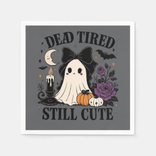 Cute Halloween Coquette Ghost with Bow Napkins