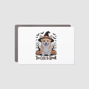 Cute Halloween Corgi in Witch Hat Car Magnet