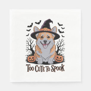 Cute Halloween Corgi in Witch Hat Napkins