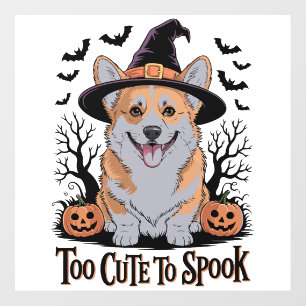Cute Halloween Corgi in Witch Hat Wall Decal