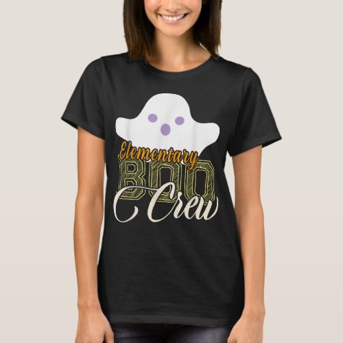 Cute Halloween Costume Elementary Boo Crew Teacher T_Shirt